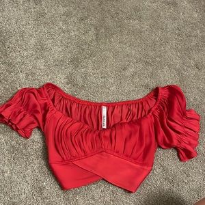Hello Molly red crop top